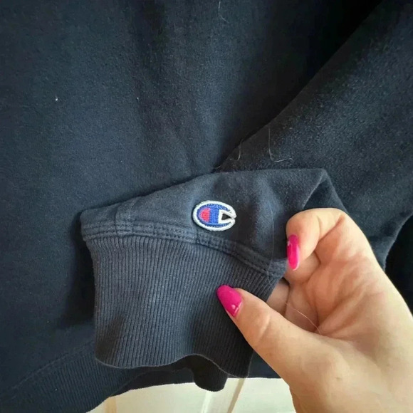 Vintage Champion Unisex Navy Sweatshirt Y2K Size XL Oversized Comfy Athlesuire - Picture 2 of 10